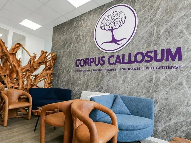 Empfang mit Logowand von Corpus Callosum in der Schützenstraße